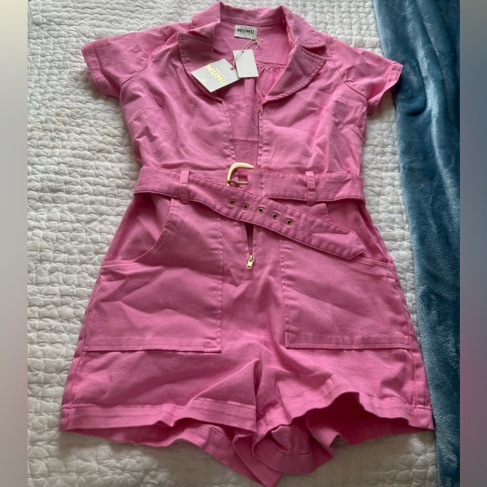 Show Me Your Mumu Outlaw Romper in Bubblegum Pink